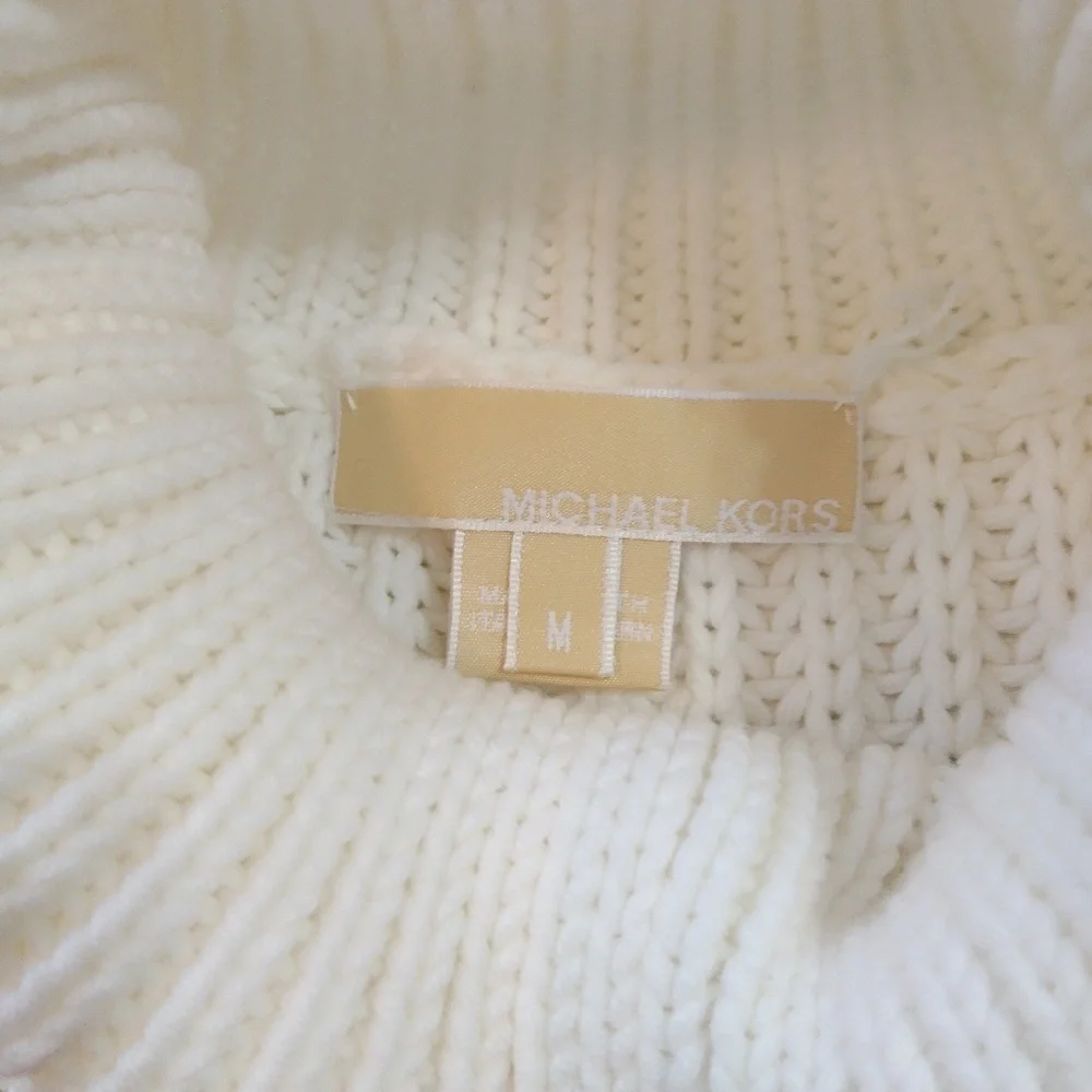 Michael Kors Ivory Turtleneck Knit Sweater Dress - Picture 7 of 7